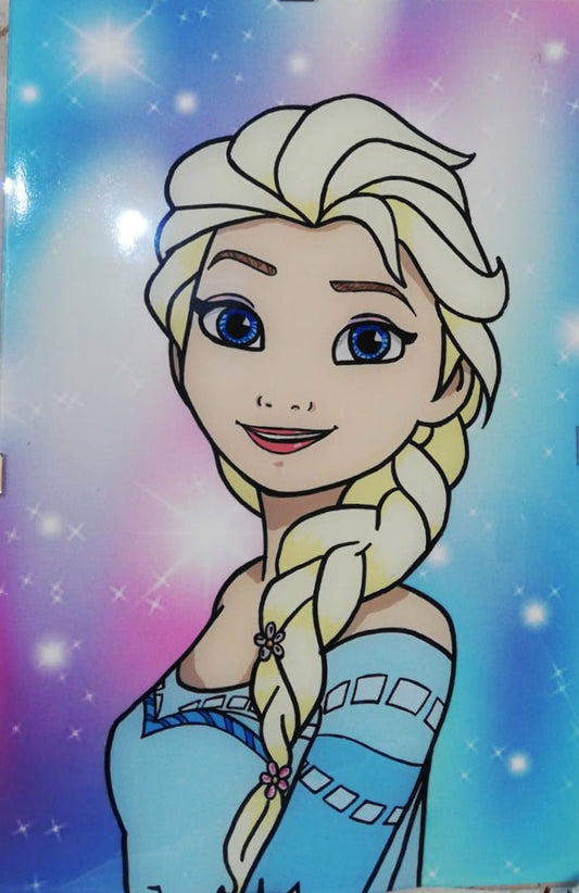Glass painting Disney. Pintado a mano. Elsa. Frozen