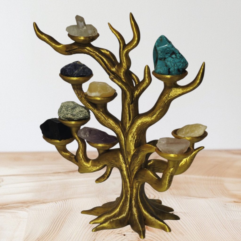 Árbol exhibición minerales