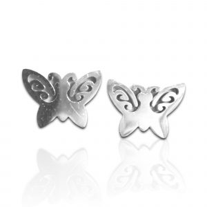 Pendientes mariposa acero inoxidable